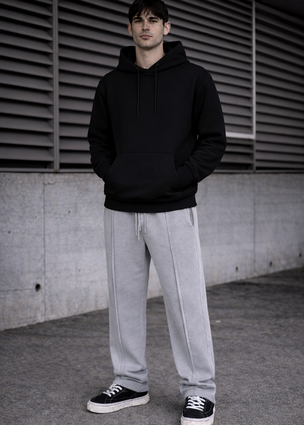 Black Hoodie  Grey Trouser Premium comfort Set