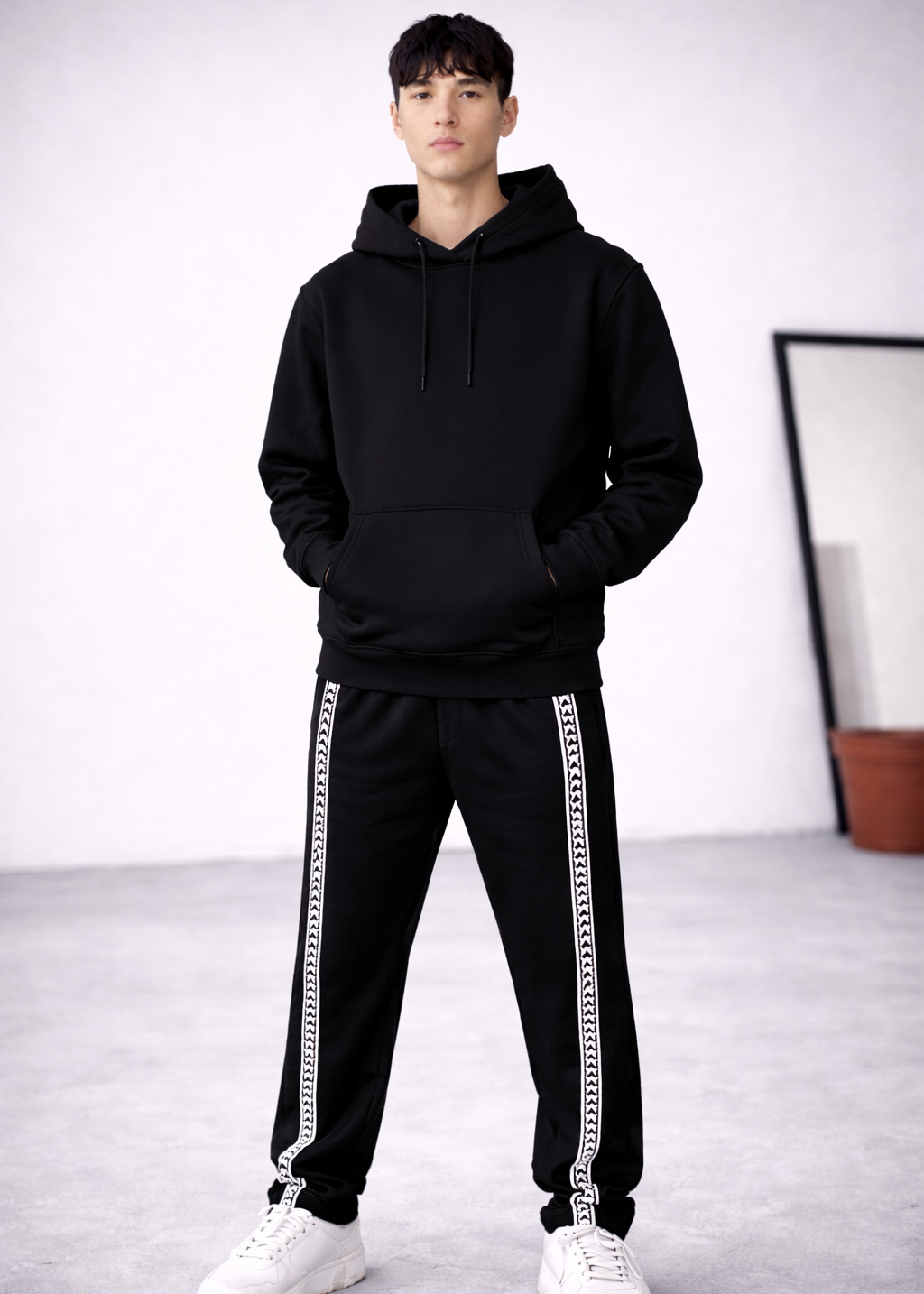 Black Hoodie  Black Trouser Premium comfort Set