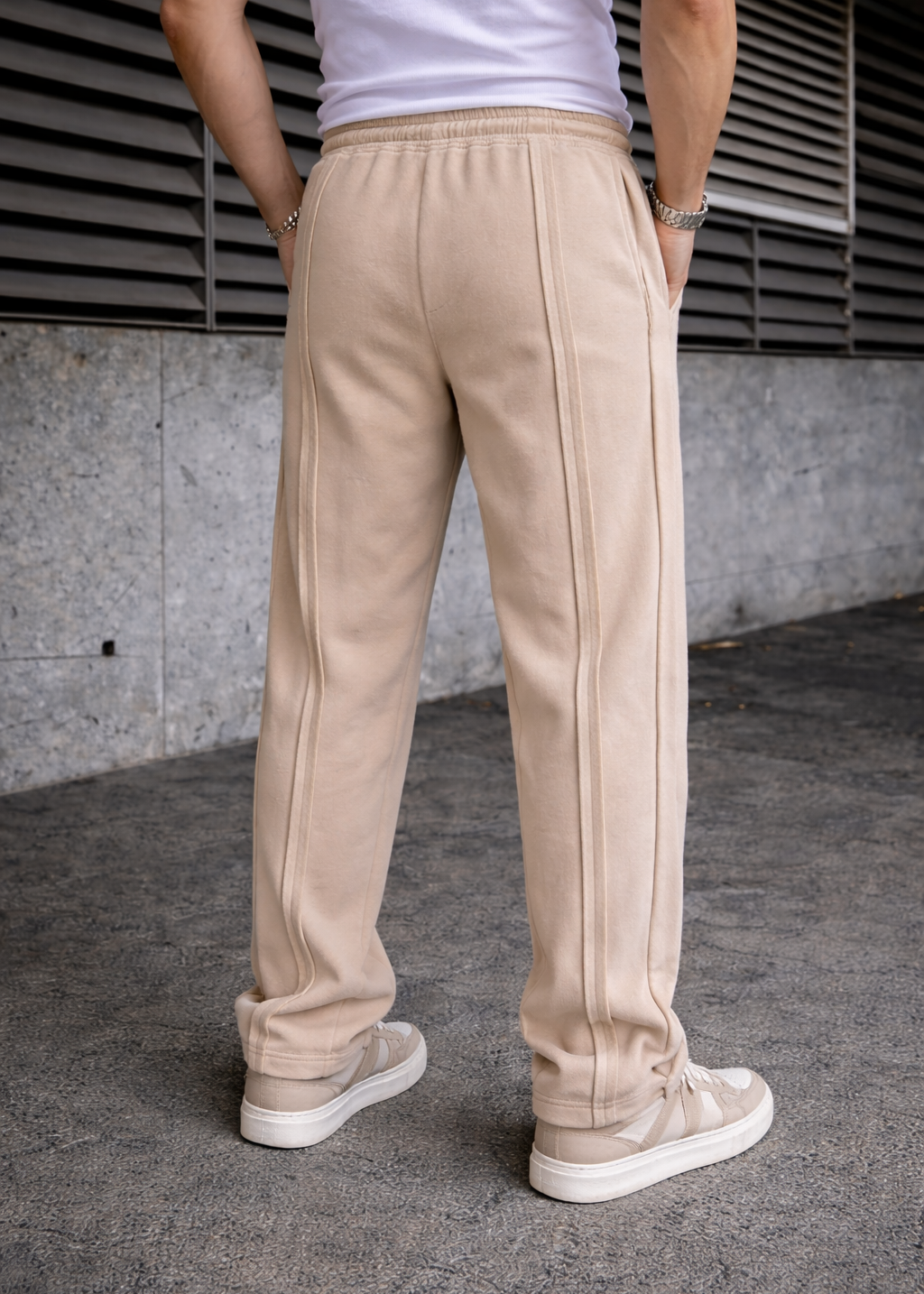 Men’s Casual Creme joggers trouser