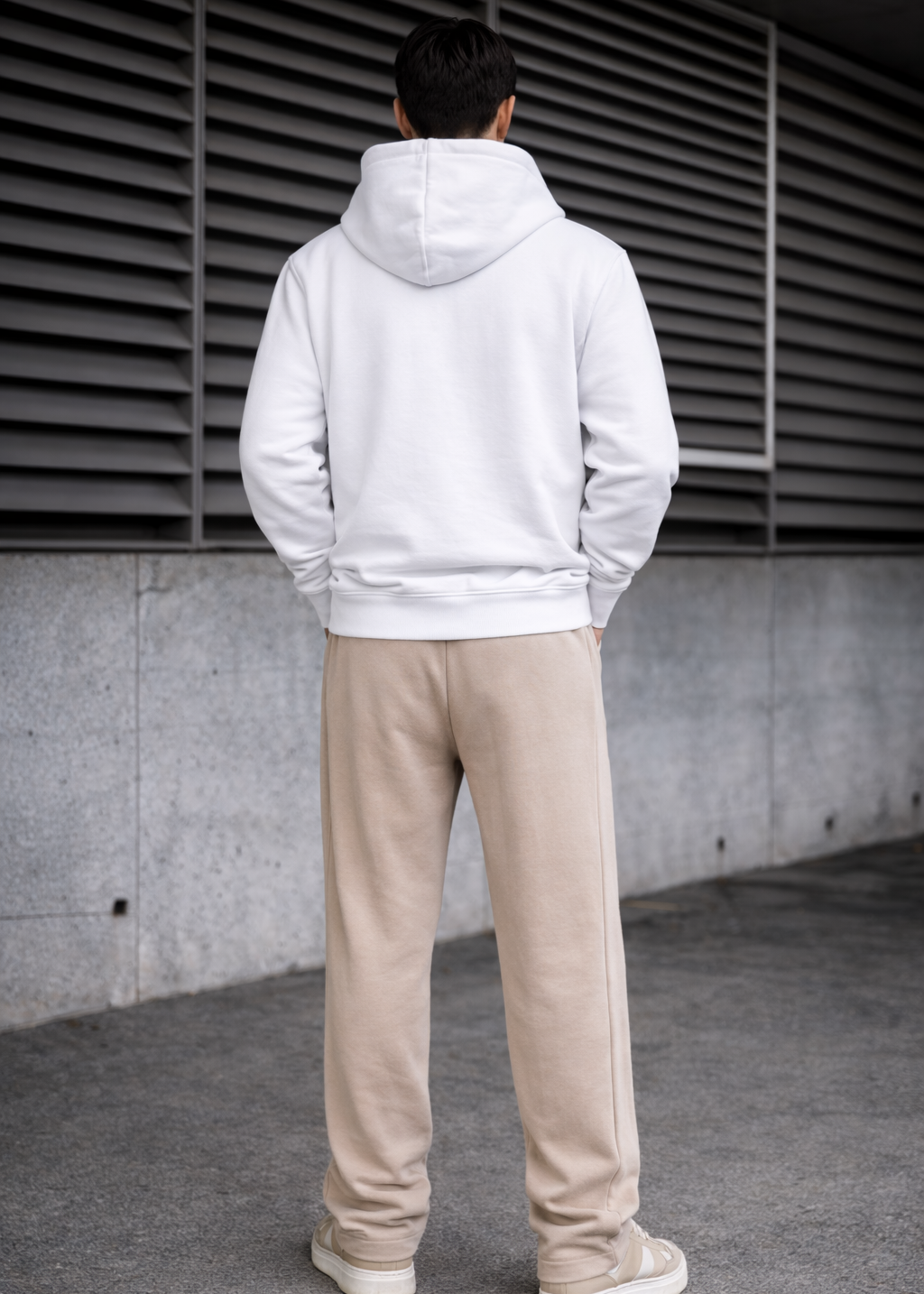 Cream Trouser  White Hoodie  Premium comfort Set