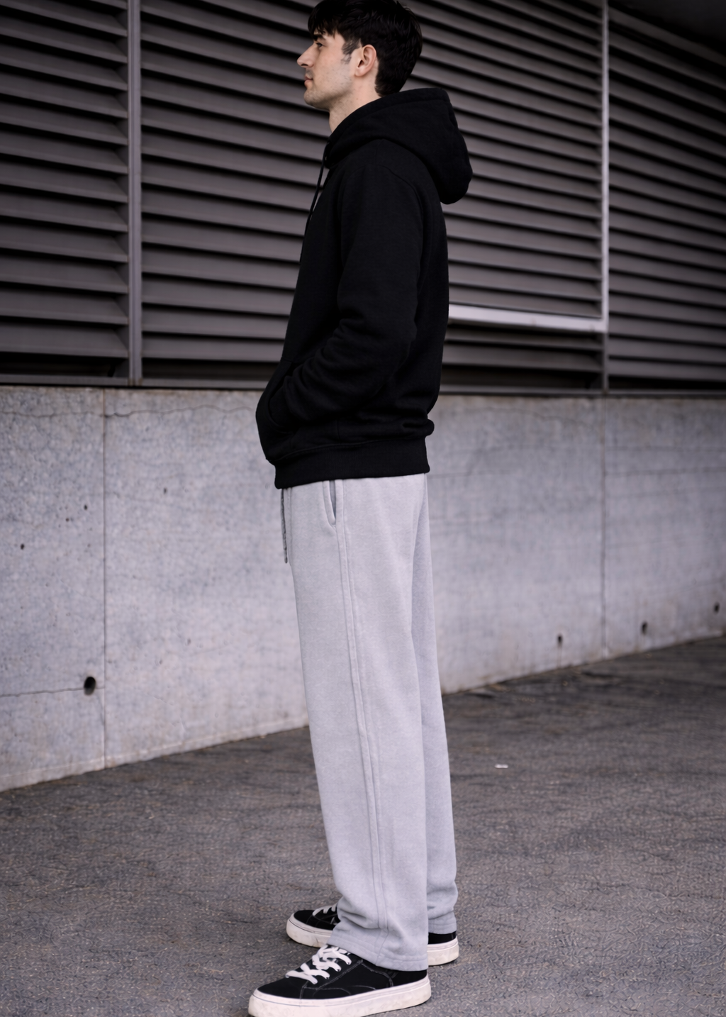 Black Hoodie  Grey Trouser Premium comfort Set