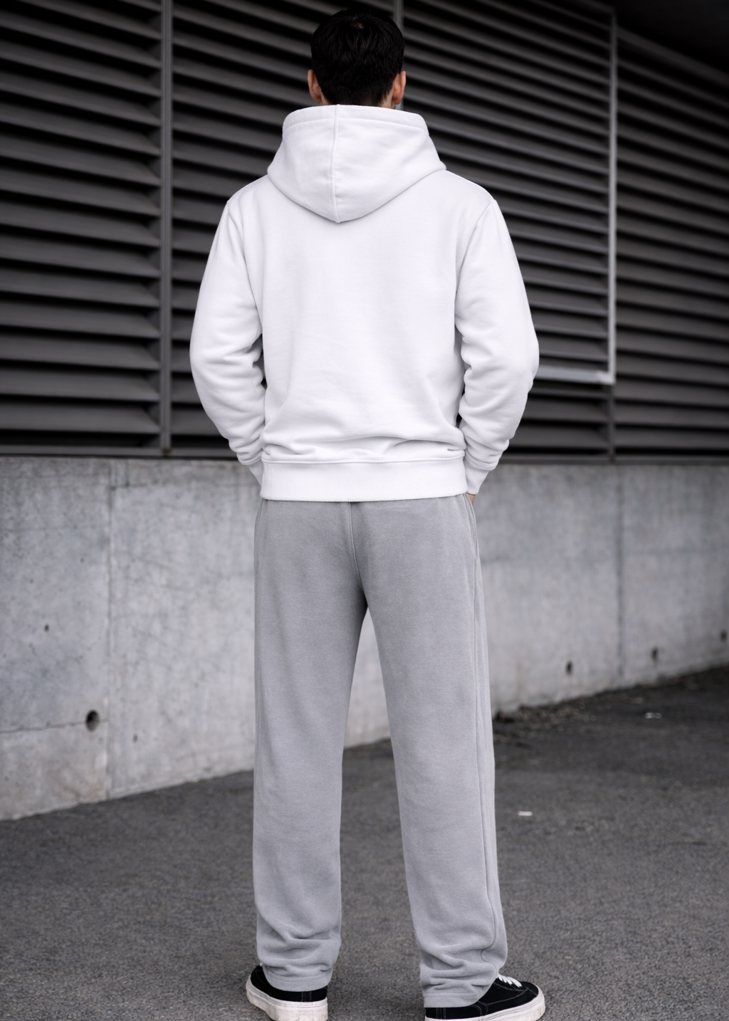 Grey Trouser White Hoodie Premium Comfort Set